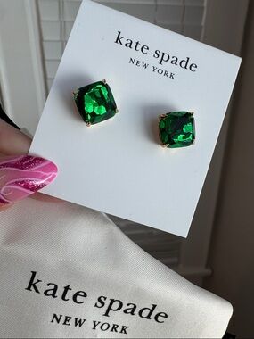 Kate Spade New York Glitter Crystal Square Stud Earrings